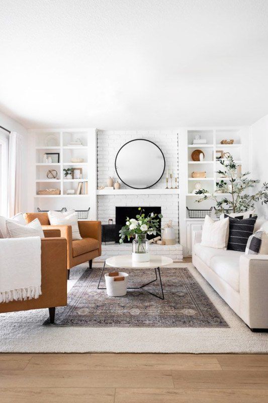 Create a white living room: stylish
  furnishing examples and tips