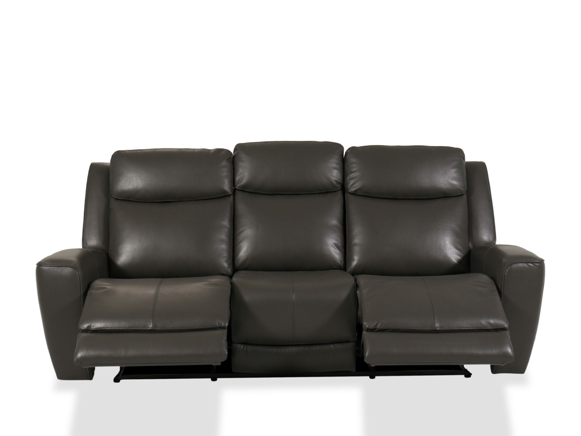 Gray Leather Reclining Sofa That Catch An
  Eye