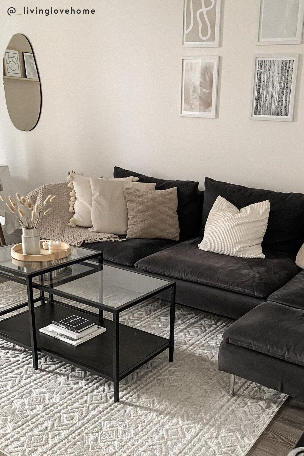 Modern Black Sofa Decorating Ideas