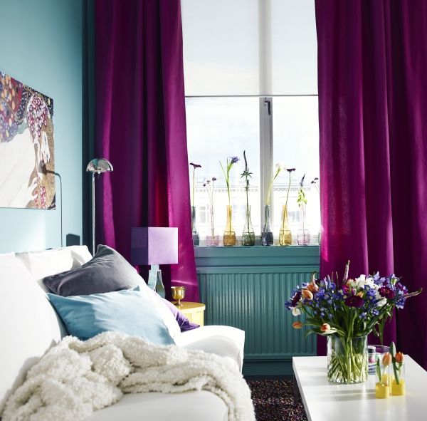 Awesome Inspiration Curtains Living Room
  Design With Purple Curtain Living Room Design