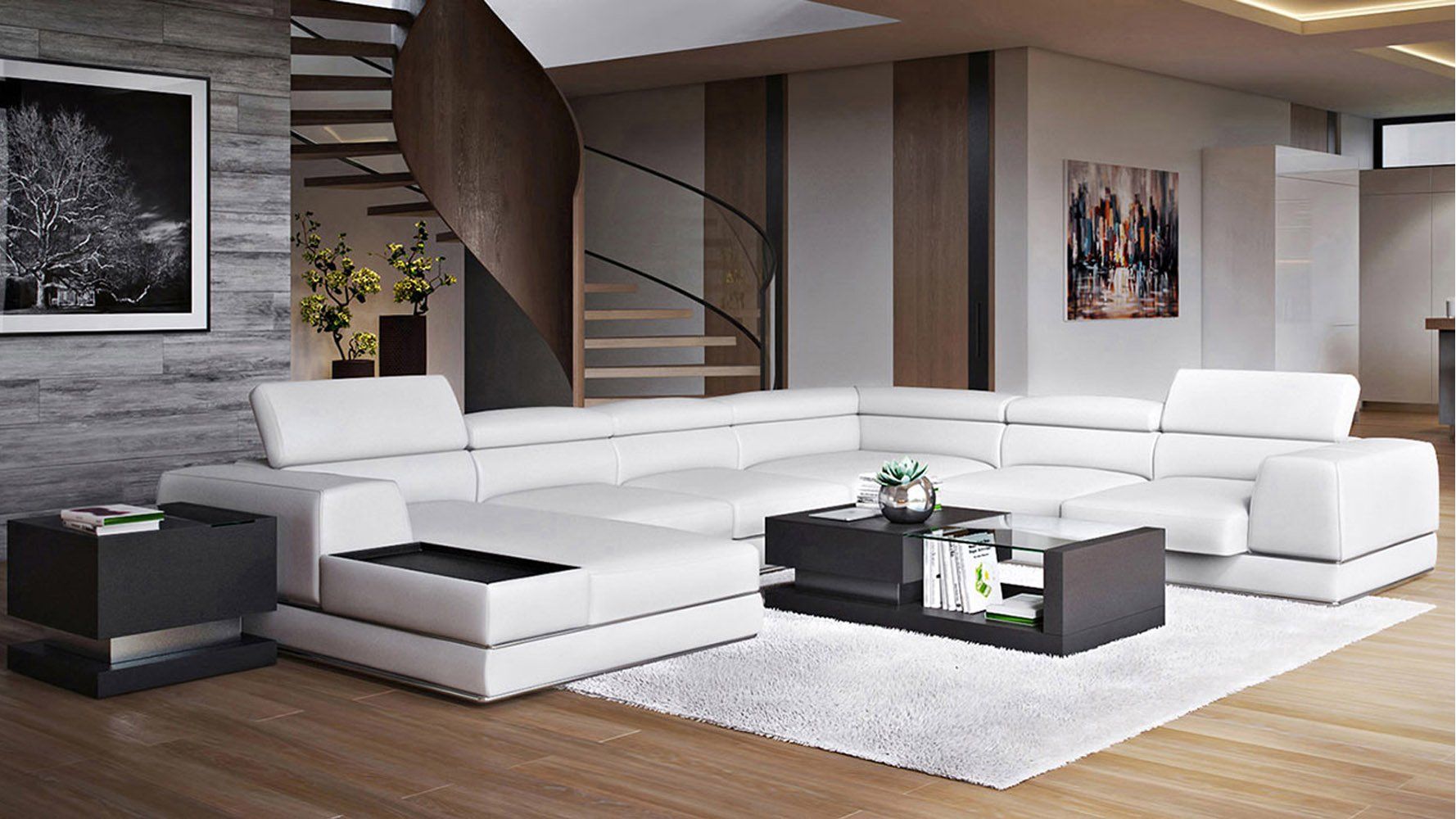 White Leather Sectional Sofas