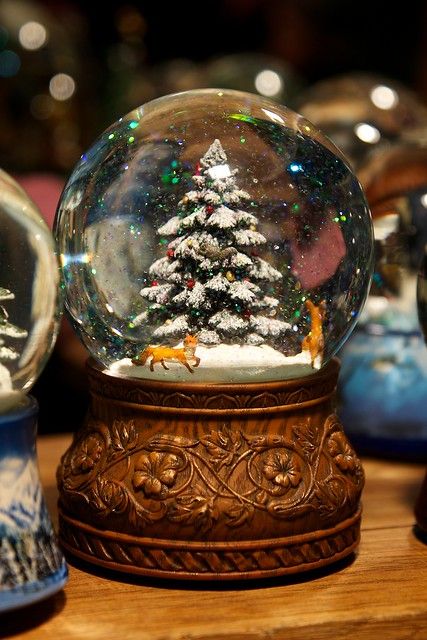 Decorate for Christmas with snow globes